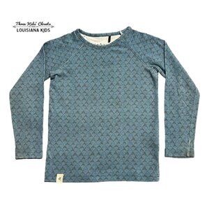 Alba Of Denmark Sz 92 (2Y) Organic Provincial Blue Boomerang Print Shirt